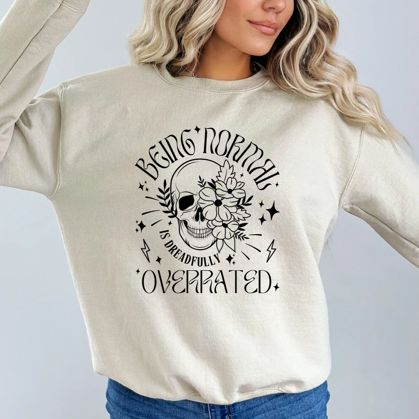 Normal Is Overrated Skull Crewneck