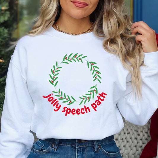 Jolly Speech Path Wreath Crewneck