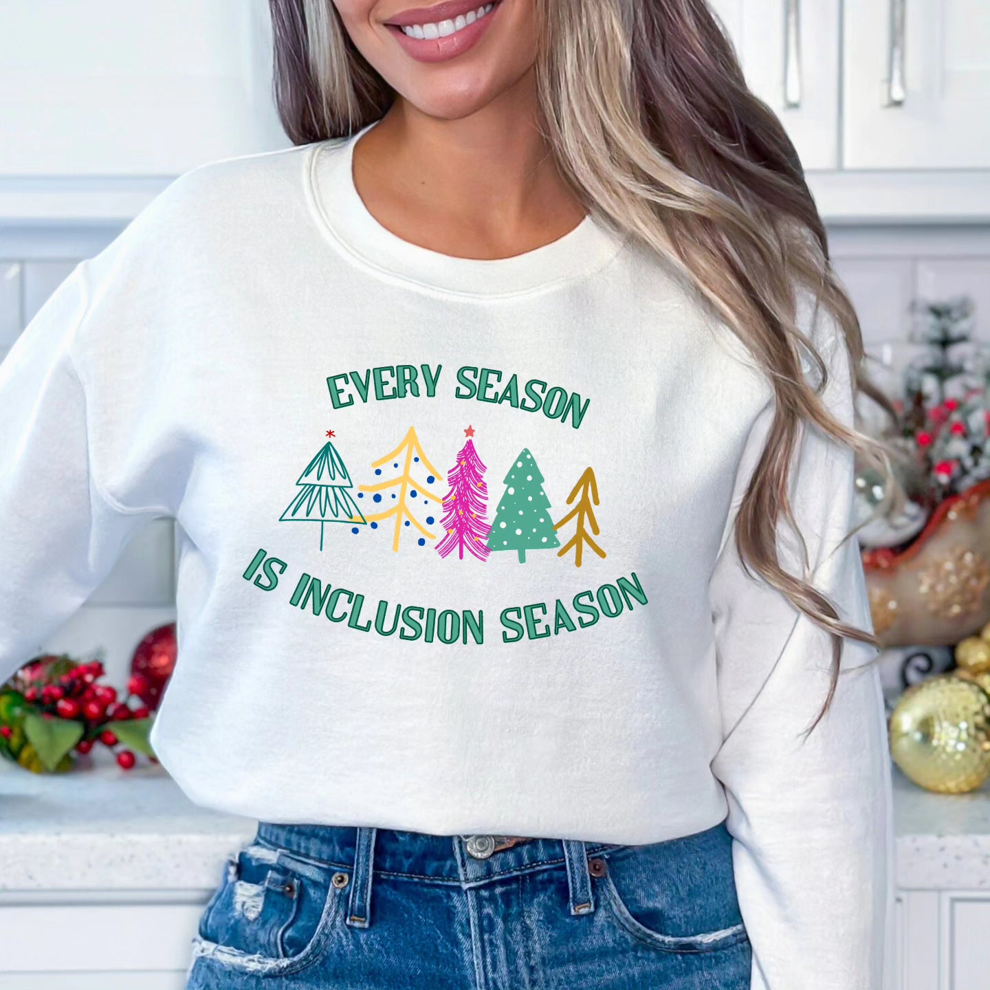 Inclusion Season Trees Crewneck