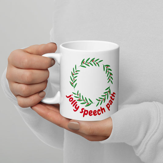 Jolly Speech Path Wreath Mug