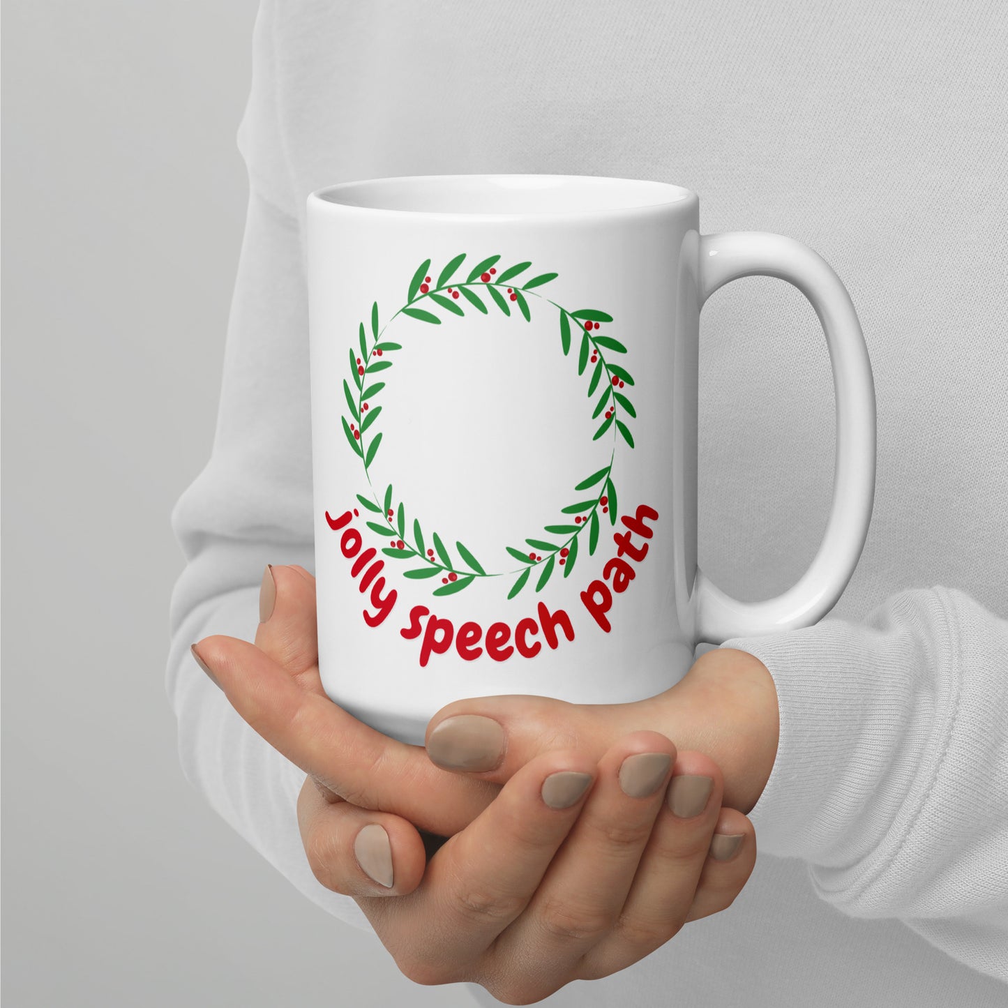 Jolly Speech Path Wreath Mug