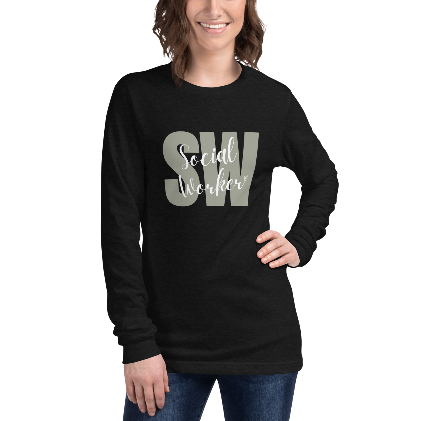 Social Worker Heart Long Sleeve Tee