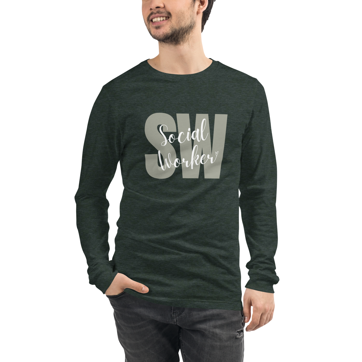 Social Worker Heart Long Sleeve Tee