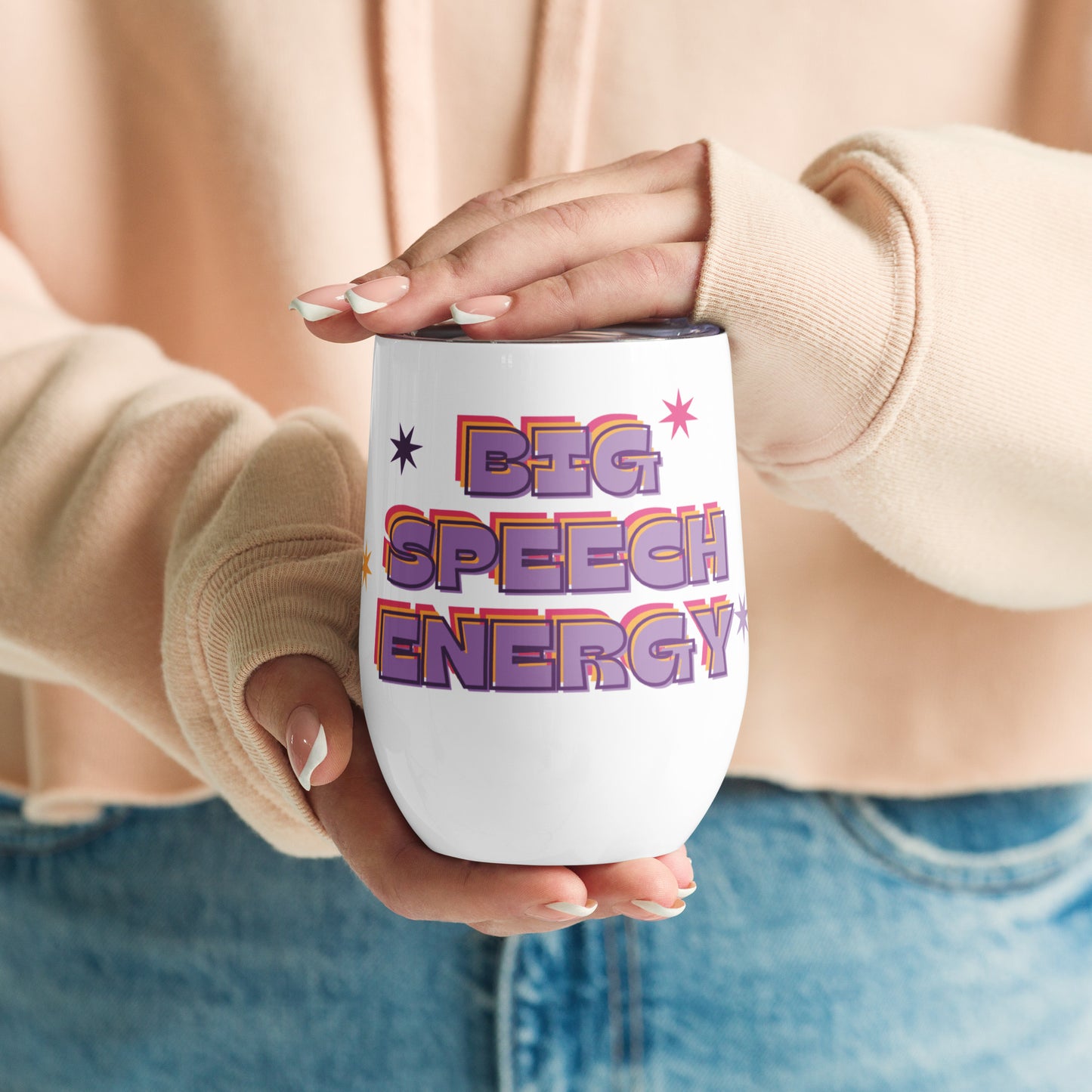 Big Speech Energy Wine tumbler